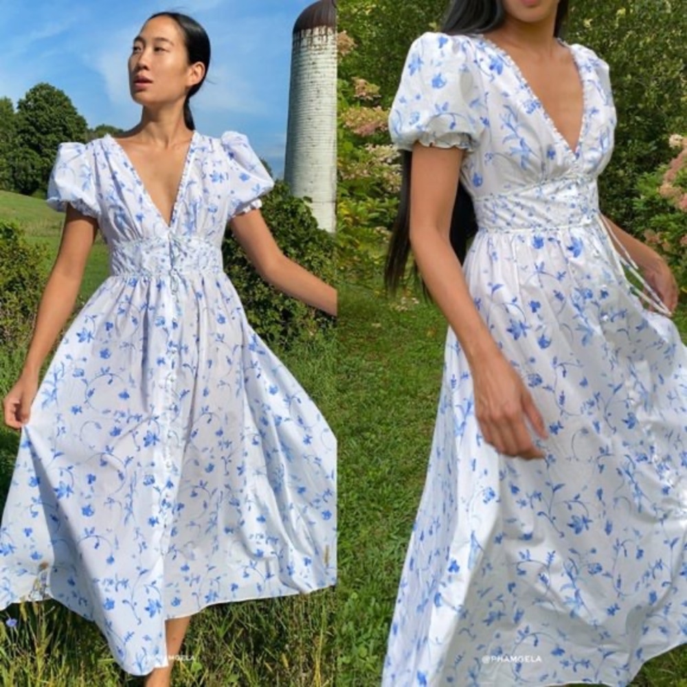 Hill House The Sabrina Nap Dress® - Blue Botanical / L
